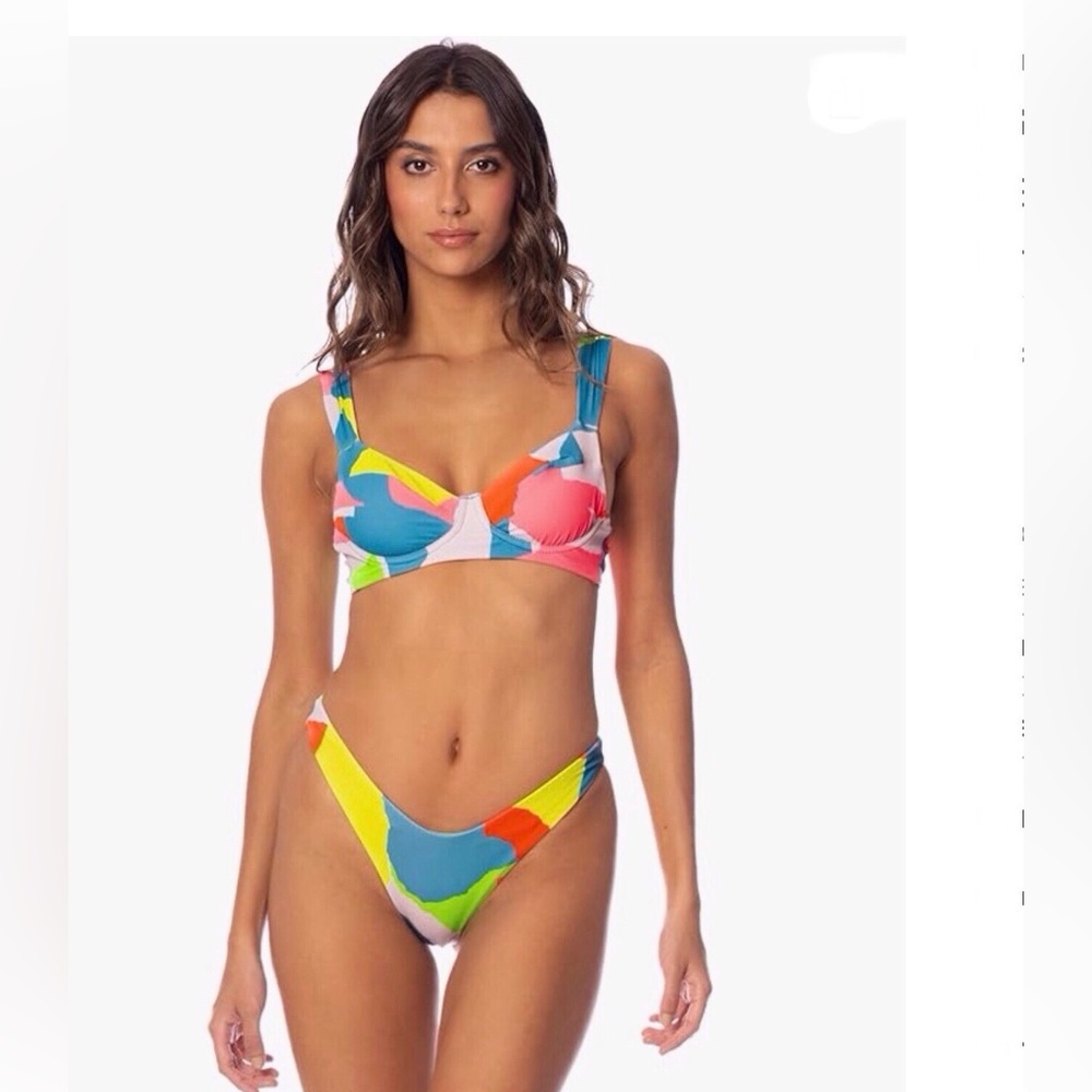 Maaji Jigsaw Bailey Multicolor Reversible Two Piece Bikini Sz M